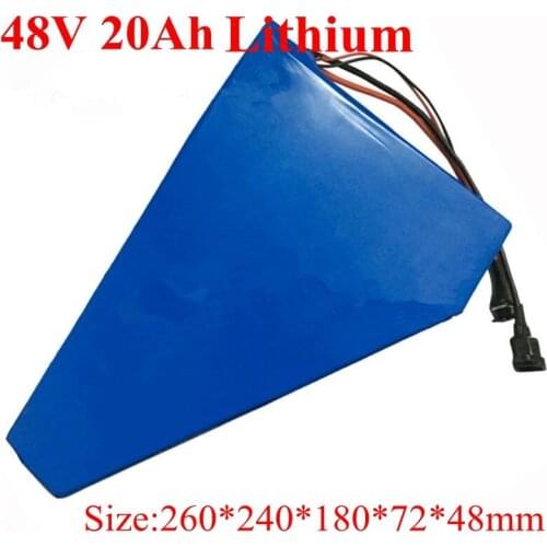 Great 48v 20ah Triangle Battery Brand Cell Electric Bike Lithium Ion 1000w 1500w 2000w Motor Ebike Scooter Kit Bicycle + Charger