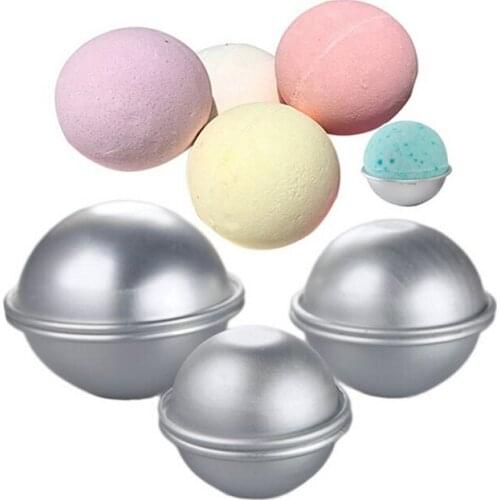 2Pcs/Pack Bath Bomb Cake 3D Aluminum Alloy Ball Sphere Bath Bomb Pastry Mould 4.7 Cm 5.7 Cm 6.7Cm Cake Baking