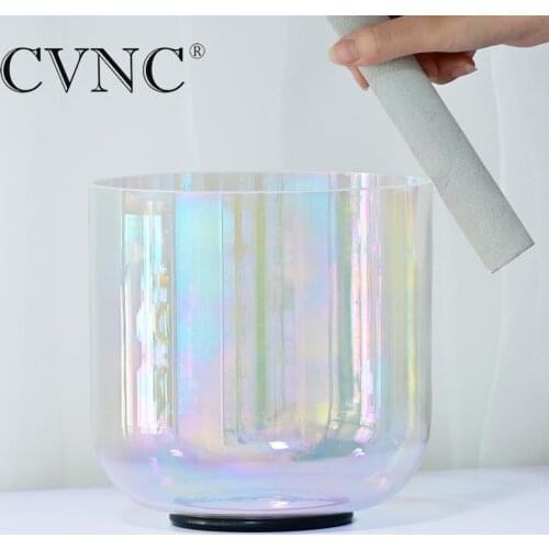 CVNC 432Hz 7'' 4 Octave Cosmic Light Chakra Clear Quartz Crystal Singing Bowl