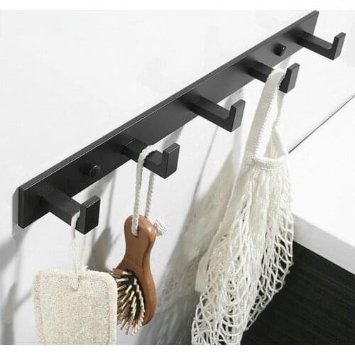 Black Space Aluminum Robe Hooks Wall Hang Mounted Towel Hook Painted Clothes Hook Bathroom Hardware