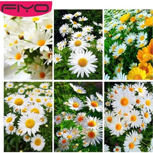 FIYO Full Square/Round Drill Diamond Painting Daisy 5D DIY Diamond Embroidery Flower Mosaic Cross Stitch 5D Home Decor Gift