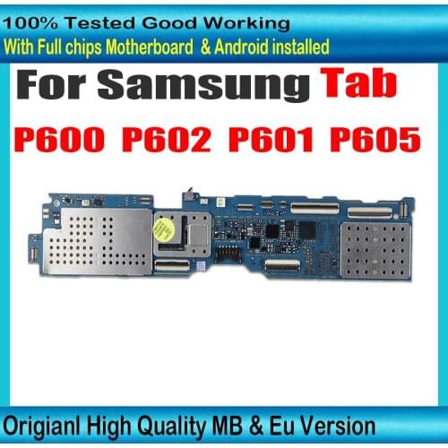 Good tested working For Samsung Galaxy Note 10.1 P600 P601 P602 P605 Motherboard With chips Logic Board 100% Original mainboard