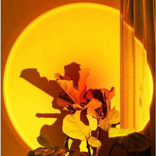 Sunset Projector Lamp Rainbow Atmosphere Led Night Light for Home Bedroom Coffee shop Background Wall Decoration USB Table Lamp