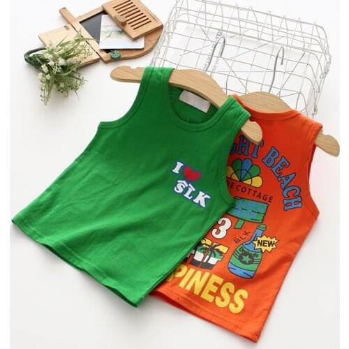 Manufacturers direct sale 2019 summer new children cotton vest children cartoon printed love sleeveless vest