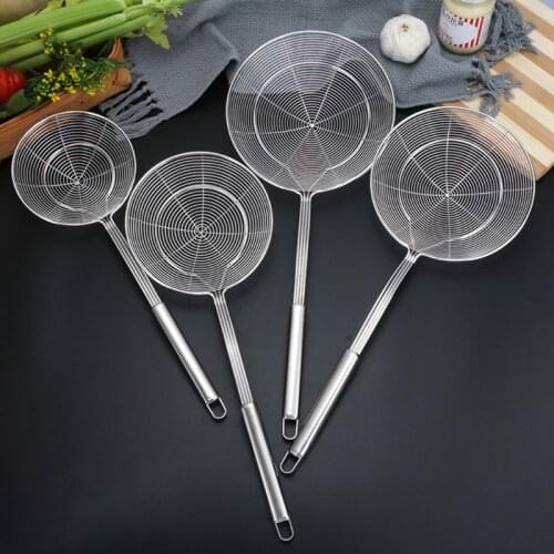 Spider Strainer Stainless Steel Skimmer Ladle Food Frying Spoon With Long Handle For Home Kitchen Fried Kitchen Restaurant AXYC