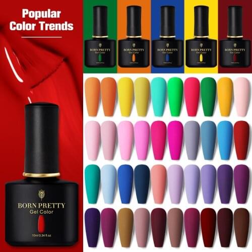 BORN PRETTY Matte Gel Nail Polish Popular Color Trends Varnish Soak Off UV LED Nail Art Gel 10ml Manicure Semi-Permanent Gel