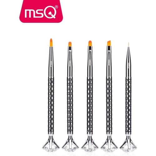 MSQ Makeup Brushes 5pcs Eye Make Up Brush Set Synthetic Hair Metal Handle With Diamond Lip Eyeshadow Brush With Lid