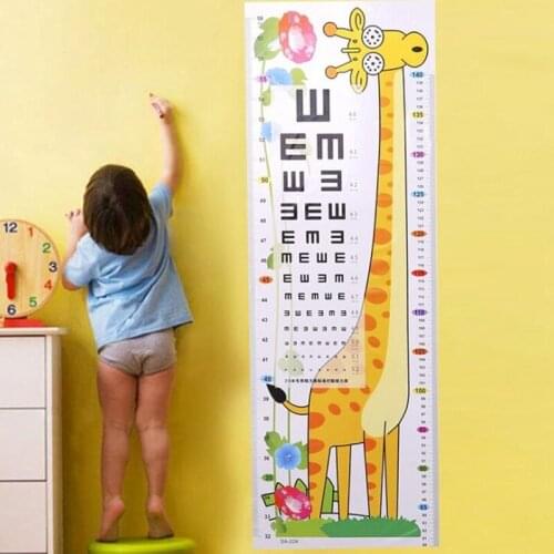 Cartoon Animals Lion Monkey Height Measure Wall Sticker For Kids Rooms Growth Chart Nursery Room Decor Wall Art