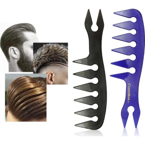 Mens Fashion Barber Comb For Building Up Hair Texture Ideal Styling Men Comb In Wide Teeth New Design Hairdressing Comb Tools