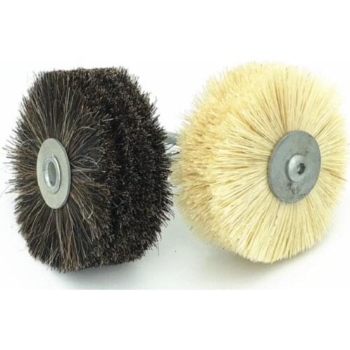 New 1Pcs 80*6mm Natural Horse hair Abrasive Sisal Filament Head Grinding Wheel for Wood Polishing Woodwork