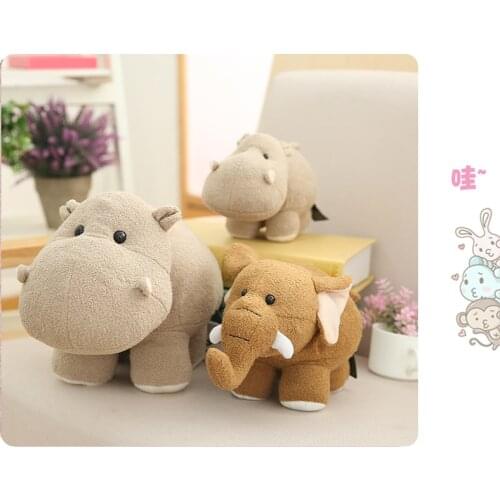 VIP LINK 20/25/35cm Mini Head Hippo Elephant Plush Toy