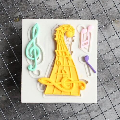 Note Silicone Mold Decoration Tool Chocolate Mold Cake, Gumpaste Mold, Sugarcraft, Kitchen Utensils