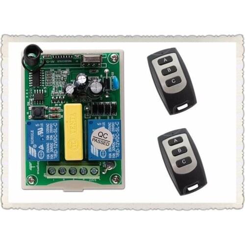 AC 220 V 2 CH RF Wireless Remote Control 1* Receiver +2* Transmitter tubular motor garage door projection screen 3 button
