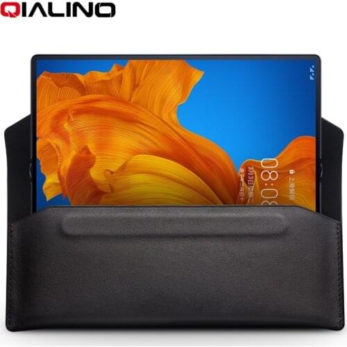 Qialino Cowhide Sleeve For Huawei Mate X Xs 5g Protective Cover Mate 20 X Bag Genuine Leather For Huawei Mate 20 Xs5g Phone Case