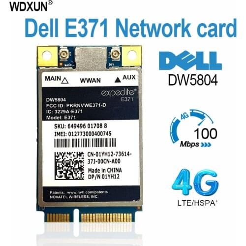 Unlocked dw5804 wireless 4g lte/wwan mobile broadband 01yh12 e371 pci-e 3g/4g card wlan wcdma modem module for dell