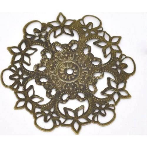 DoreenBeads Retail Antique Bronze Filigree Flower Wraps Connectors 55mm,sold per pack of 20