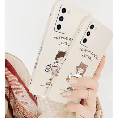 Clean Dry Meal Girl Phone Case For Huawei P40 P40Lite P30 P20 Mate 40 40Pro 30 20 Pro Lite P Smart 2021 Y7a Silicone Cover