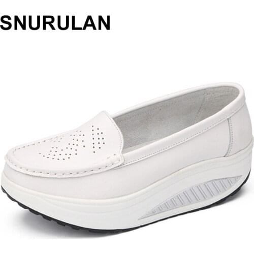 SNURULANSlimming shoes women fashion leather casual shoes women Fitness Lady Swing ShoesSummer Factory Whose Top qualityfootwear