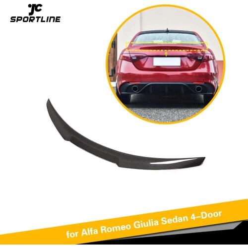 Rear Trunk Spoiler Boot Lip Wing Spoiler For Alfa Romeo Giulia 2017 - 2020 Carbon Fiber