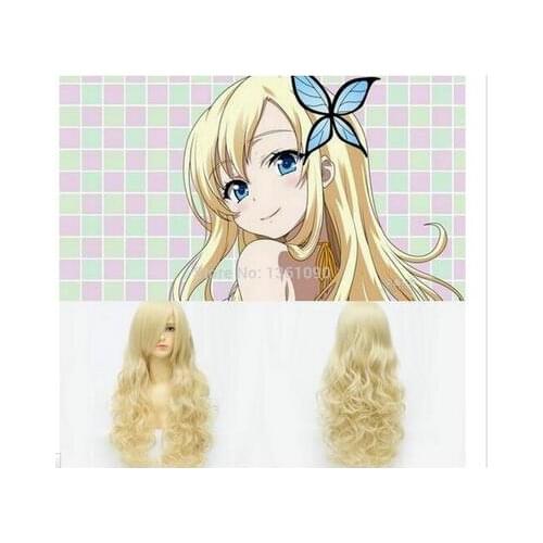 Suyushun11112++00346 women Kashiwazaki Sena blonde blond long curly cosplay full wig