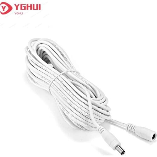 3M 5M 10M 15M 20M 30M 50M Power Extension Cable White And Black Color 5.5mm x 2.1mm DC Standard Cord For CCTV Security Camera