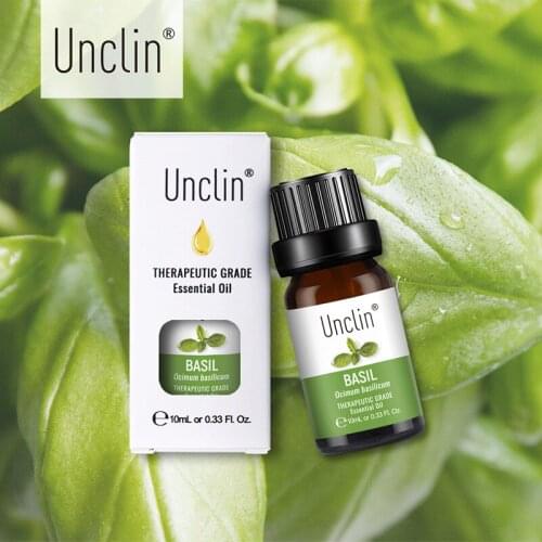Unclin 10ml Basil Pure Essential Oils With Gift Box For Aromatherapy fresh air Humidifier Diffuser Aromatic Oil Massage Relax