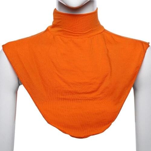 Womens False Collar Modal Hijab Moslem Islamic Pure Color Neck Cover Loop Scarf Fake Turtleneck T-shirt Collar