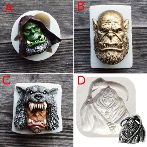 WOW Mage ,Warrior ,Durotan ,Grim Reaper Silicone Fondant Mould Cake Tools Chocolate Gumpaste Molds, Sugarcraft, Kitchen Gadget