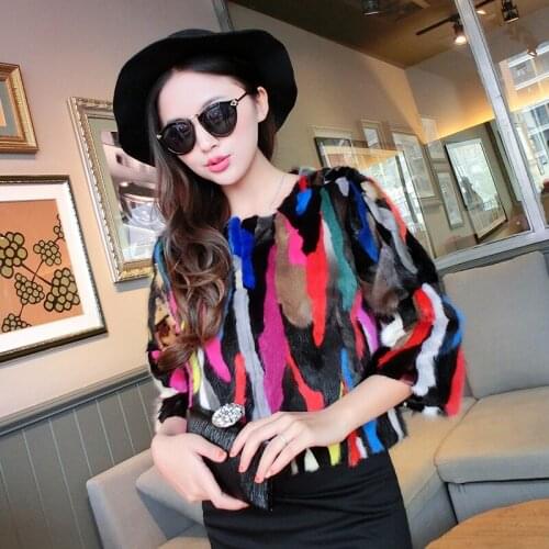 Real natural genuine mink fur coat women fashion three quartere sleeve jacket lady outwear overcoat custom any size