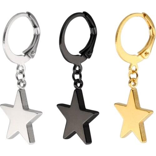 Earring Womens Stainless Steel Black Drop Korean Star Earrings Women Piercing Fashion Gold Earring Gifts for Women Accessorie