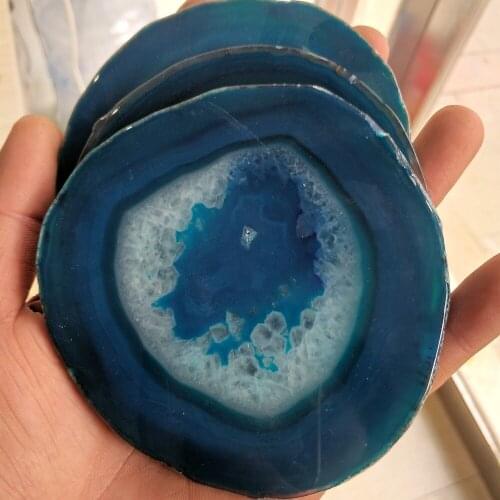 1PC Natural agate slices coaster Polished Agate Slice 8-9cm