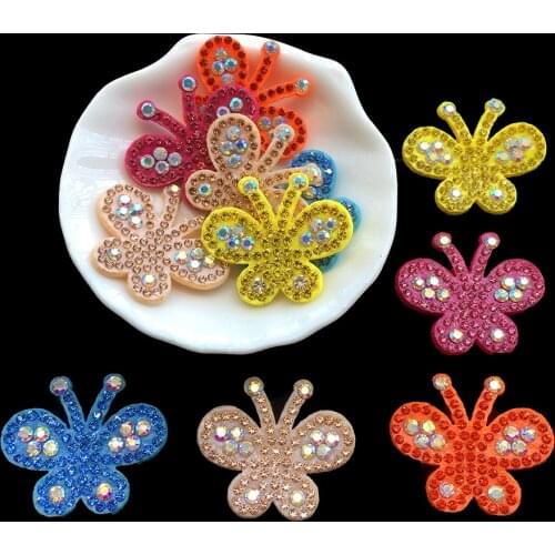 15Pcs 30*26mm Padded Butterfly Crystal Rhinestone Applique for DIY Clothes Shoes Hat Sewing Patches Headwear Decor Accessories
