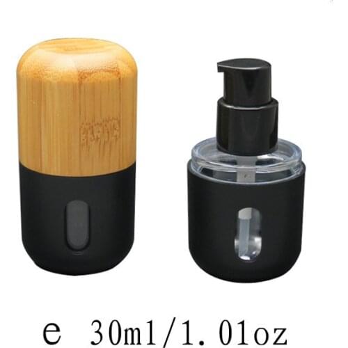 20pcs/lot Press Lotion Bottle Refillable Portable Traveler Perfume Press Bottle Small Bottle Containers with Bamboo Lid 30ml