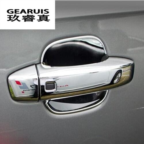 4Pcs Car Door Handle Bowl Cover Patch Interior ABS Sticker Car Styling Decoration For Audi Q7 2016-2017 Exterior Accessories