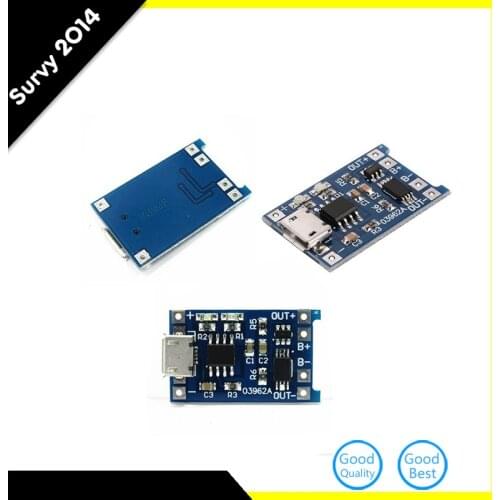 5pcs 5V 1A Micro USB 18650 Lithium Battery Charging Board Charger Module+Protection Dual Functions