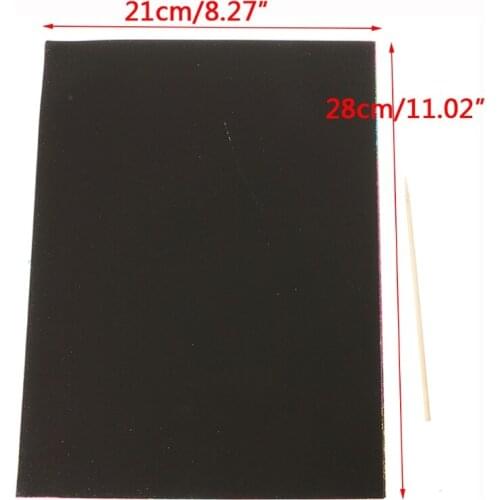 900C 10 Sheets A4 Scratch Art Painting Paper With Drawing Stick Kids Toy Gift