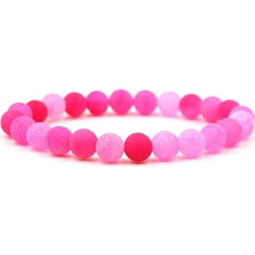 Noble Trendy 8mm crack Stone Beads Bracelet 7 Style Handmade Bracelets for Women&Men Jewelry Elegant Pulseras Charm Gift