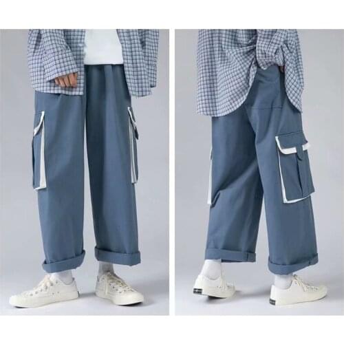 Fashion Mens Pant Hip Hop Trend Streetwear Cargo Pants Joggers Pant Men Casual Men Clothing Elastic Waist Straight Men Trousers