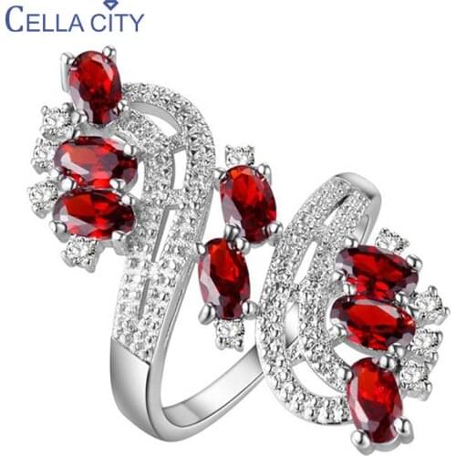 Cellacity Trendy Silver 925 Ring Charms Fine Jewelry for Women Luxury 3colors Gemstone Female Anniversary Gift Size6-9 Wholesale