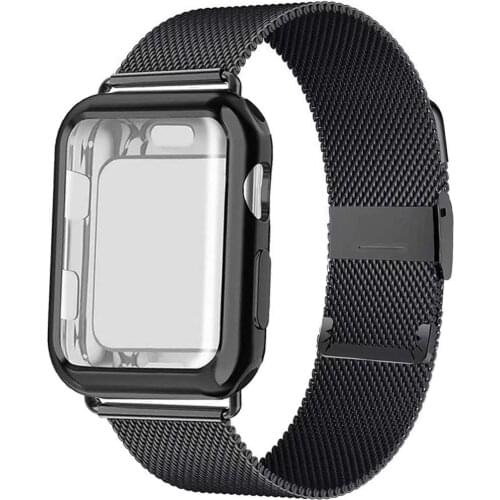 Case+strap for Apple Watch Band 44mm 40mm iWatch band 38mm 42mm Metal Magnetic Loop bracelet Apple watch 6 5 4 3 se band