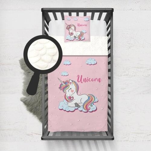 Kids Minky Blanket Super Soft and Warm Blankets Children for Couch and Bed Rainbow Unicorn Pink Model 074