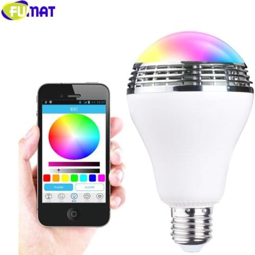 FUMAT Speaker bluetooth E27 LED Colorful Light Music Bulb Lamp via WiFi App Control Music player wireless bluetooth speaker