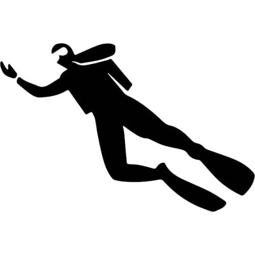 Diver Beautiful Decals, High Quality Fashion Car Window Stickers, Personalized Pvc Waterproof Decals, Black/white, 17cm*11cm