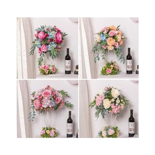 Wedding iron flower device road lead artificial flower. wedding arrangemnet Silk Flower. ornaments props