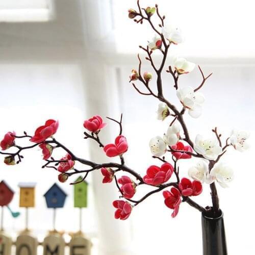 Artificial Silk Flowers Japan Plum Cherry Blossoms Fake Flowers flores Sakura Tree Branches Wedding Home Room Decoration A6940
