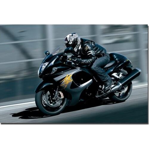 Wall Art Motorcycle Picture Suzuki GSX1300R Hayabusa Poster Canvas Prints Framed Paintings for Living Room Decor