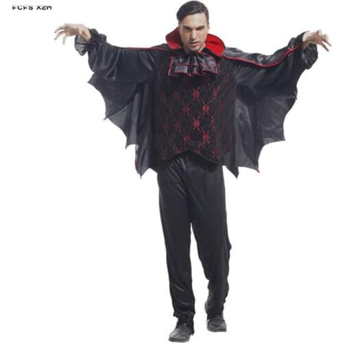 Adult Man Vampire Dracula Cosplay Halloween Bat Scary Costumes Purim Carnival parade Masquerade Nightclub Role Play Party dress