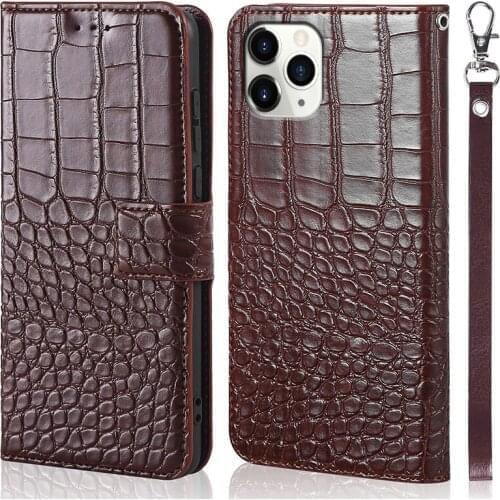 Magnetic Leather Case For iPhone 12 Mini 12 Pro 12MAX 12 Luxury Wallet Flip Cards Holder Stand Phone Crocodile Grain Case Cover