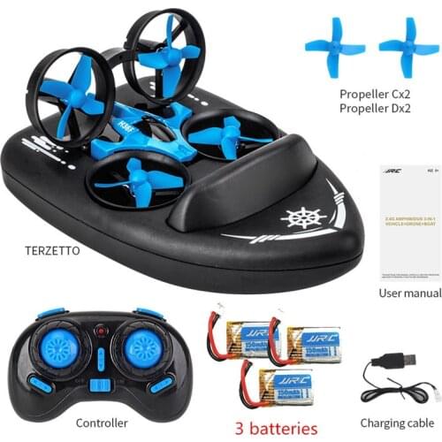 Upgraded H36 JJRC H36F Terzetto 1/20 2.4G 3 In 1 RC Vehicle Flying Drone Land Driving Boat Quadcopter Model Toys RTR