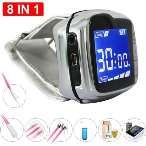 Wrist Laser Therapy Watch Red Light to Lower Blood Pressure and blood sugar tinnitus pain relief with blood pressure Monitor